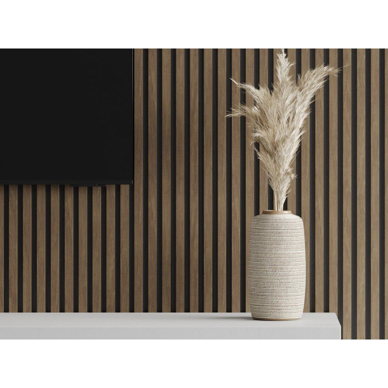 Mexen Lam-B wall panel sample, 4 mm HDF board, technical veneer, Cocoa Walnut - S100-018-S