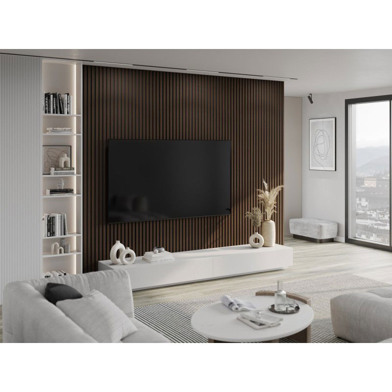 Mexen Lam-B Muster einer Wandlamelle 275 x 30 cm, HDF Platte 4 mm, technisches Furnier, Palisander Nuss - S100-021-S