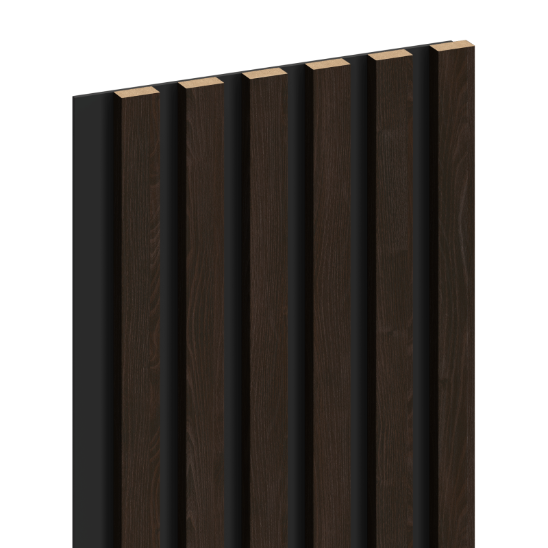 Mexen Lam-B Muster von Wandlamellen 275 x 30 cm, HDF-Platte 4 mm, technisches Furnier, Ebenholz Braun - S100-022-S