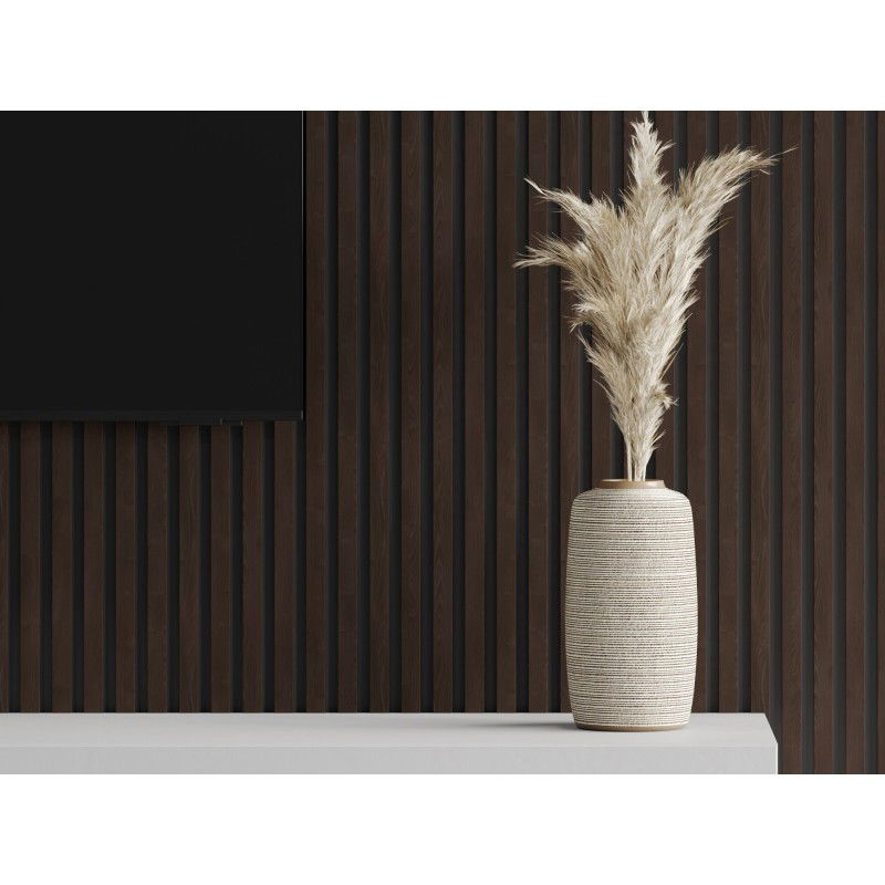 Mexen Lam-B sample of wall slats, 4 mm HDF board, technical veneer, Brown Ebony - S100-022-S