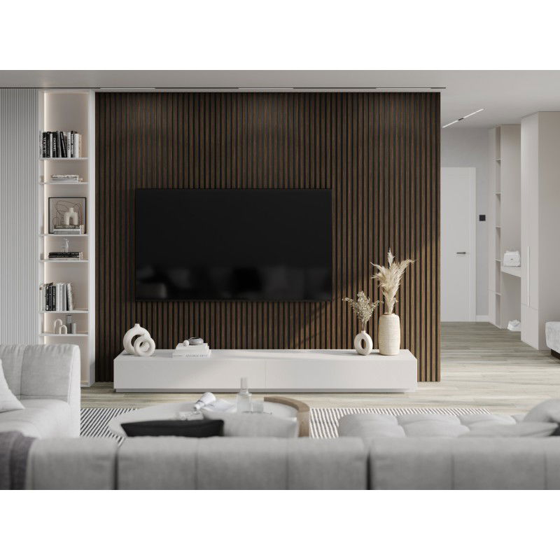 Mexen Lam-B sample of wall slats, HDF board 4 mm, technical veneer, Burnt Walnut - S100-024-S