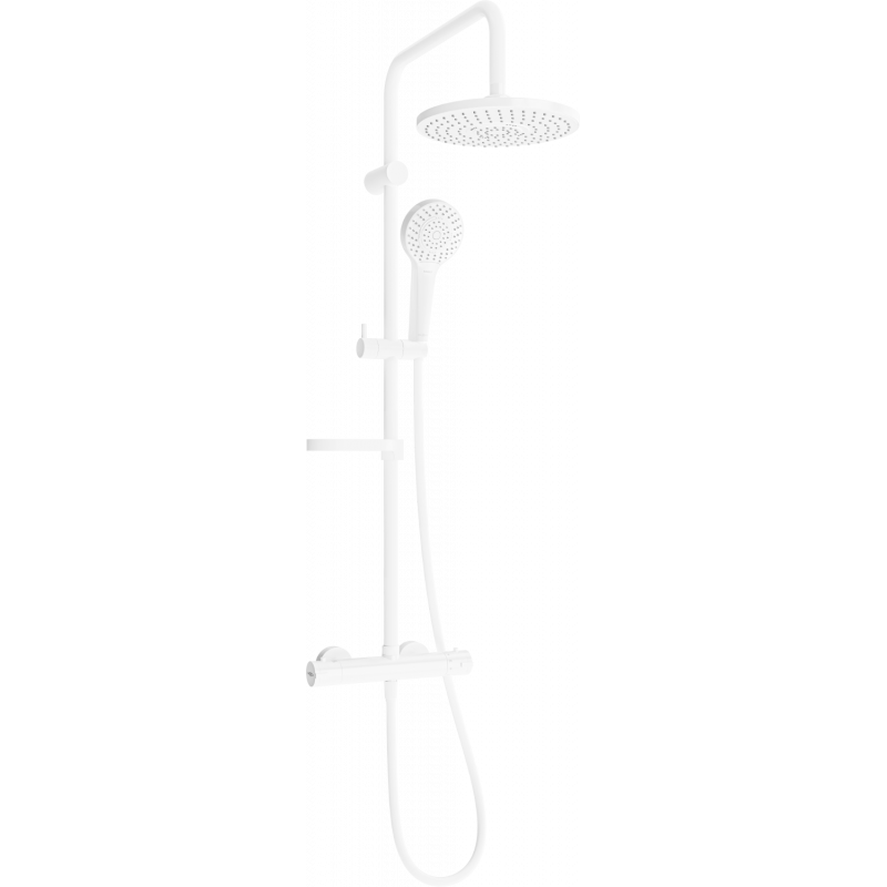 Mexen KX05 surface-mounted shower set with rain shower and thermostatic mixer, white - 771500591-20