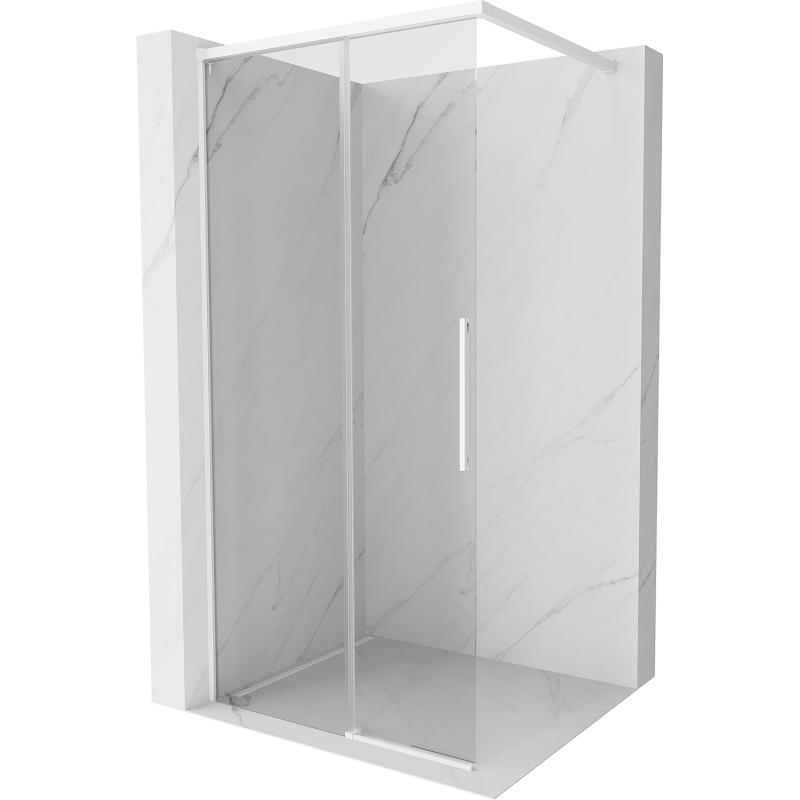 Mexen Rox Walk-in shower screen 75 x 200 cm, transparent 8 mm, white - 8C2-075-003-20-00