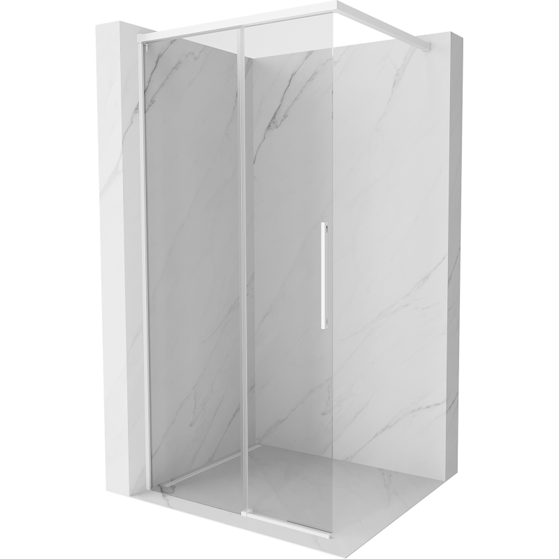 Mexen Rox Duschwand Walk-in 105 x 200 cm, transparent 8 mm, wäiss - 8C2-105-003-20-00