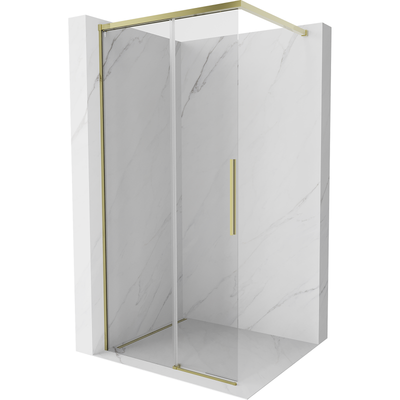 Mexen Rox ścianka prysznicowa Walk-in 70 x 200 cm, transparent 8 mm, złota - 8C2-070-003-50-00