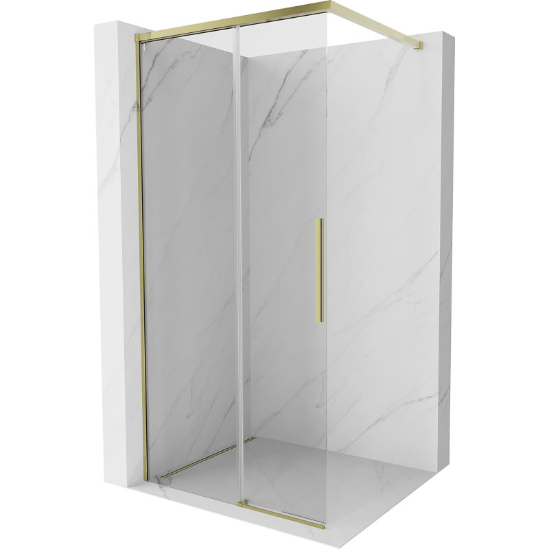 Mexen Rox Walk-in Shower Wall 110 x 200 cm, Transparent 8 mm, Gold - 8C2-110-003-50-00