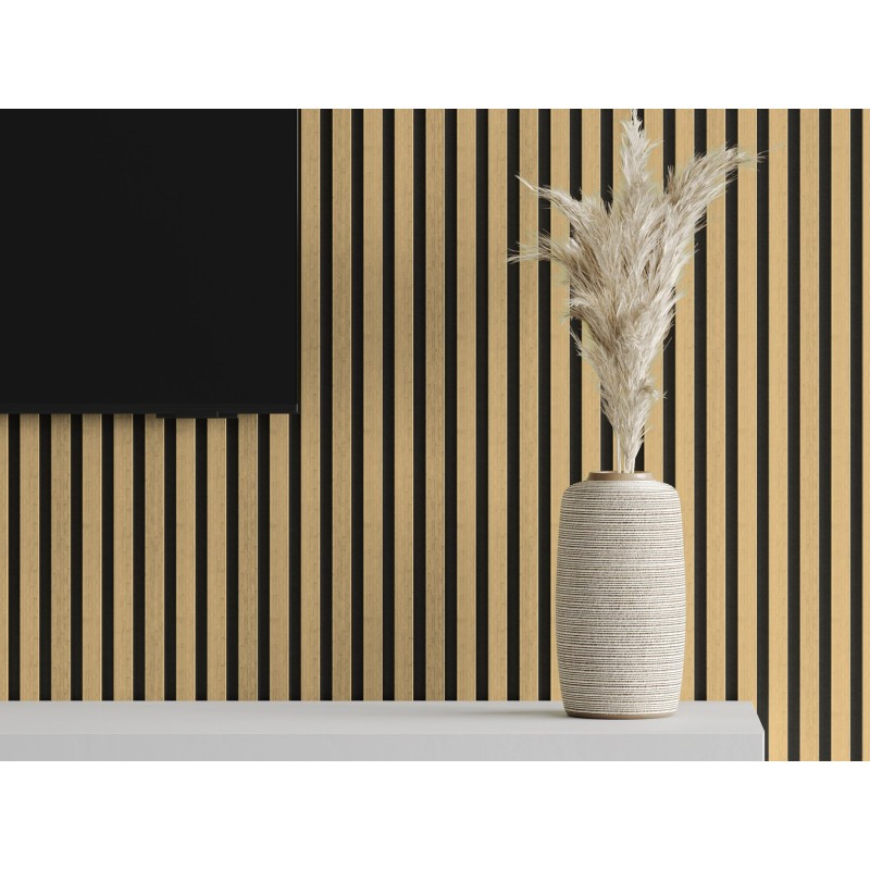 Mexen Lam-F próbka lameli ściennych akustycznych, filc 8 mm, fornir techniczny, Bambus Naturalny - S105-011-S
