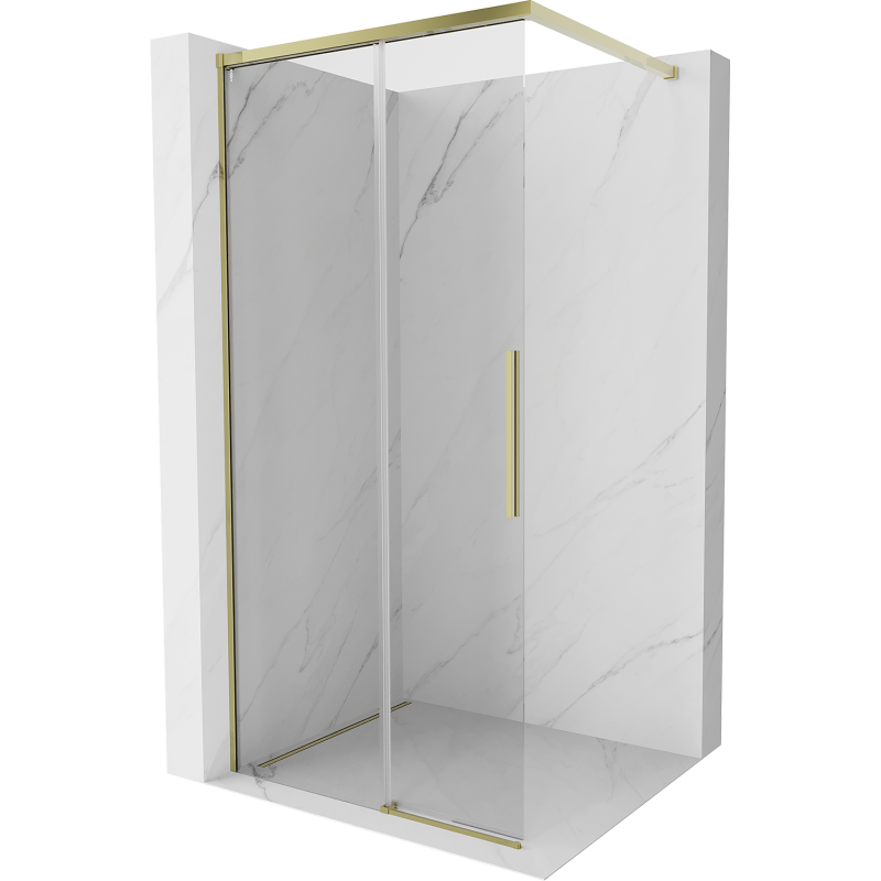 Mexen Rox Walk-in Shower Wall 115 x 200 cm, Transparent 8 mm, Gold - 8C2-115-003-50-00
