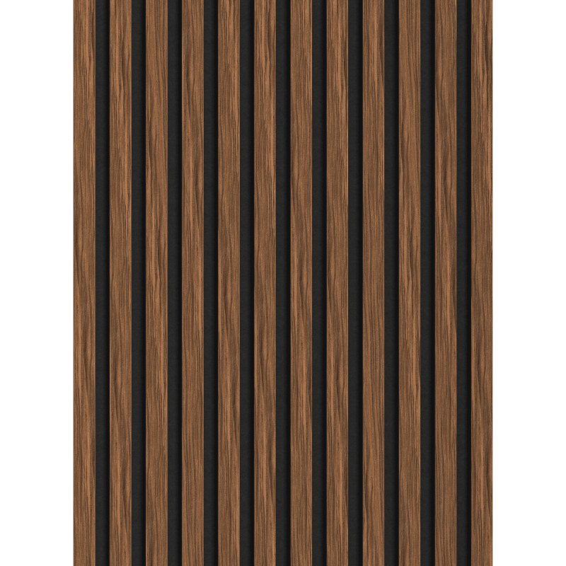 Mexen Lam-F Sample of Acoustic Wall Slats, 8 mm Felt, Technical Veneer, Ruby Mahogany - S105-013-S