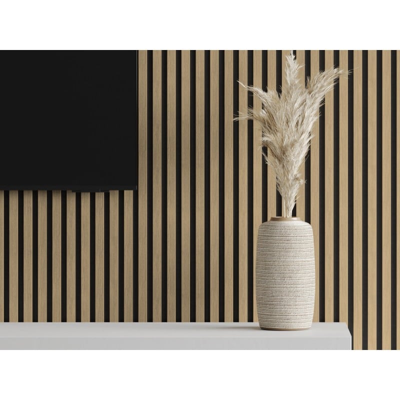 Mexen Lam-F Probe der akustischen Wandlamellen, Filz 8 mm, technisches Furnier, Leinennuss - S105-015-S