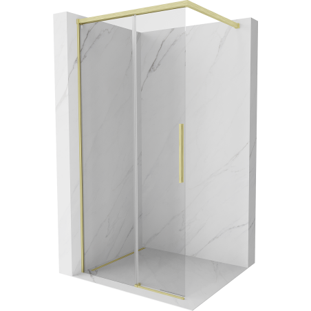 Mexen Rox Walk-in Shower Wall 75 x 200 cm, Transparent 8 mm, Brushed Gold - 8C2-075-003-55-00