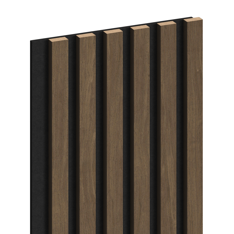 Mexen Lam-F Probe von akustischen Wandlamellen, 8 mm Filz, technisches Furnier, Kakao-Nussbaum - S105-018-S