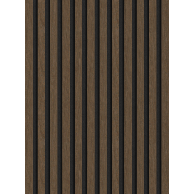 Mexen Lam-F sample of acoustic wall slats, 8 mm felt, technical veneer, Espresso Walnut - S105-019-S