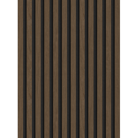 Mexen Lam-F sample of acoustic wall slats, 8 mm felt, technical veneer, Espresso Walnut - S105-019-S