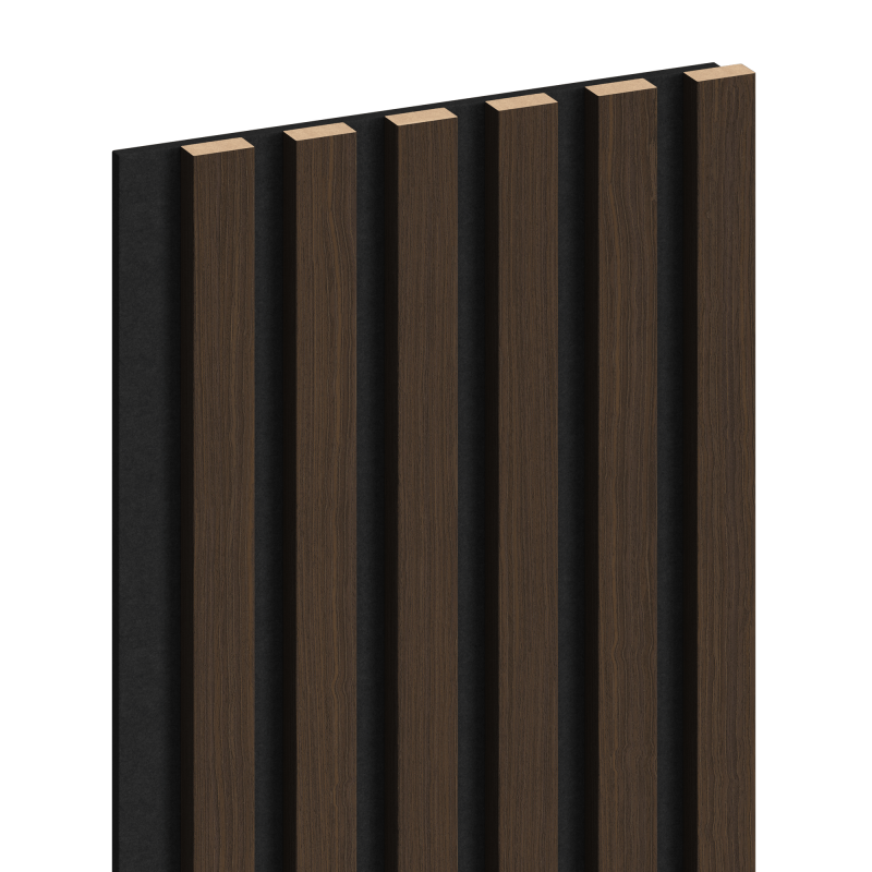 Mexen Lam-F sample of acoustic wall slats, 8 mm felt, technical veneer, Walnut Rosewood - S105-021-S