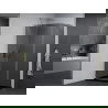 Mexen Pretoria douchecabine openslaande deur 70 x 110 cm, grafiet, chroom + Flat douchebak, zwart - 852-070-110-01-40-4070