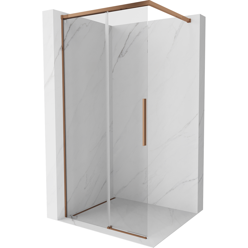 Mexen Rox mampara de ducha Walk-in 90 x 200 cm, transparente 8 mm, oro rosa - 8C2-090-003-60-00