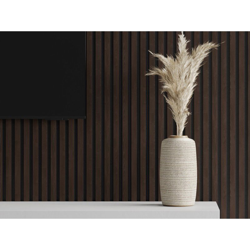 Mexen Lam-F Muster der akustischen Wandleisten 275 x 30 cm, Filz 8 mm, technisches Furnier, Ebenholz Braun - S105-022-S