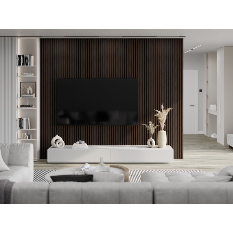 Mexen Lam-F Muster der akustischen Wandleisten 275 x 30 cm, Filz 8 mm, technisches Furnier, Ebenholz Braun - S105-022-S