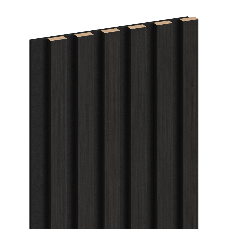 Mexen Lam-F Probe der akustischen Wandlamellen 275 x 30 cm, 8 mm Filz, technisches Furnier, Schwarzes Ebenholz - S105-023-S