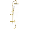 Mexen KX05 Aufputz-Duschset mit Regenbrause und Thermostatarmatur, Gold/Weiß - 771500591-50