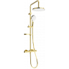 Mexen KX05 ensemble de douche en saillie avec pommeau de douche et mitigeur thermostatique, doré/blanc - 771500591-50