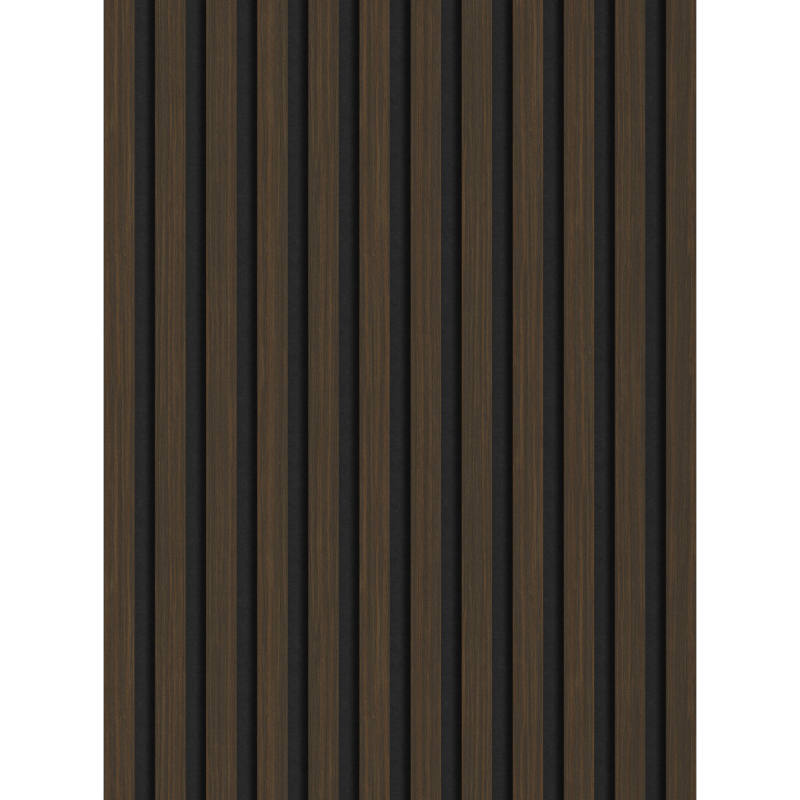 Mexen Lam-F acoustic wall lamella sample, 8 mm felt, technical veneer, Charred Walnut - S105-024-S