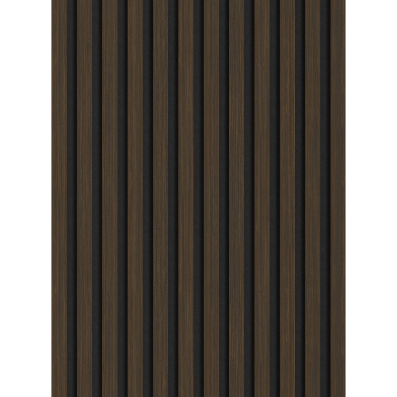 Mexen Lam-F Muster akustischer Wandlamellen 275 x 30 cm, Filz 8 mm, technisches Furnier, Gebrannter Walnuss - S105-024-S