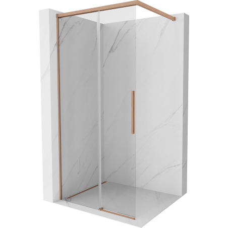 Mexen Rox Walk-in Shower Screen 70 x 200 cm, Transparent 8 mm, Brushed Copper - 8C2-070-003-65-00
