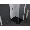 Mexen Pretoria hinged shower enclosure 80 x 70 cm, graphite, chrome + Flat tray, black - 852-080-070-01-40-4070