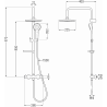 Mexen KX05 Aufputz-Duschset mit Regenduschkopf und Thermostatbatterie, schwarz - 771500591-70