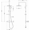 Mexen KX05 opbouw regenset met douchekop en thermostatische kraan, zwart - 771500591-70