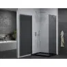 Mexen Pretoria hinged shower enclosure 80 x 70 cm, graphite, chrome + Flat tray, black - 852-080-070-01-40-4070