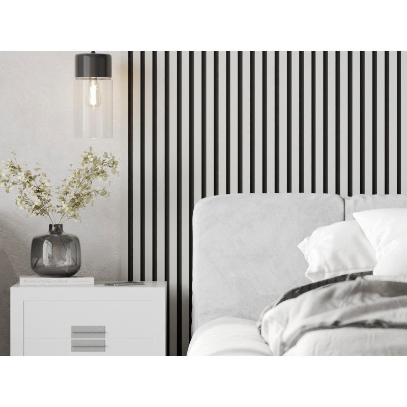 Mexen Lam-B wall slat sample, 4 mm HDF board, White Gloss - S100-054-S