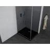 Mexen Pretoria hinged shower enclosure 80 x 70 cm, graphite, chrome + Flat tray, black - 852-080-070-01-40-4070