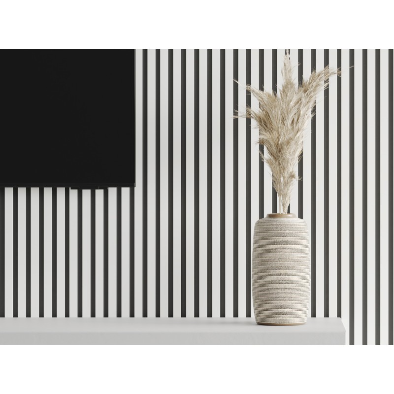 Mexen Lam-B wall slat sample, 4 mm HDF board, White Gloss - S100-054-S