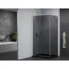 Mexen Pretoria hinged shower enclosure 80 x 70 cm, graphite, chrome + Flat tray, black - 852-080-070-01-40-4070