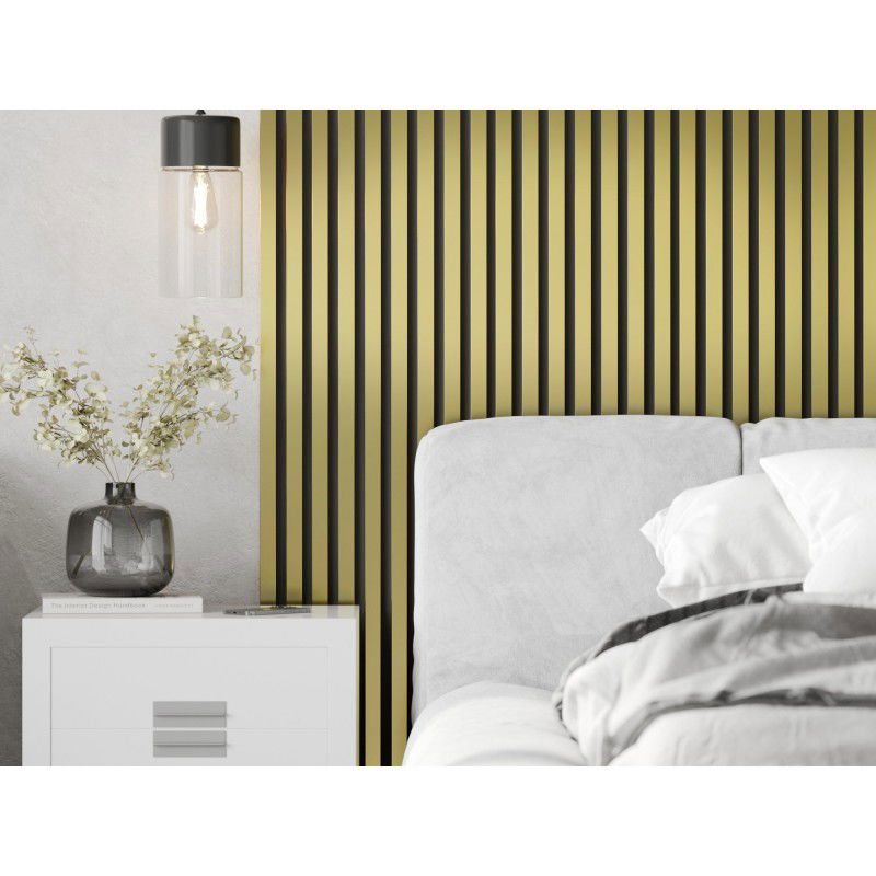 Mexen Lam-B Muster von Wandlamellen 275 x 31,5 cm, HDF-Platte 4 mm, Gold - S100-057-S