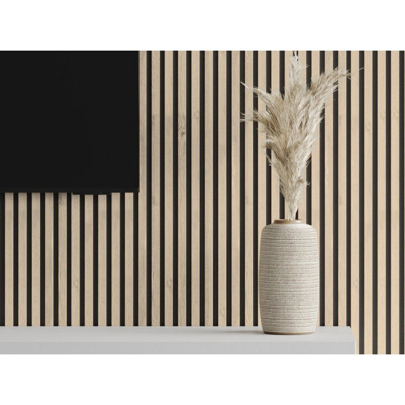 Mexen Lam-B Muster eines Wandlamellen 275 x 31,5 cm, HDF-Platte 4 mm, Perlen-Eiche - S100-058-S