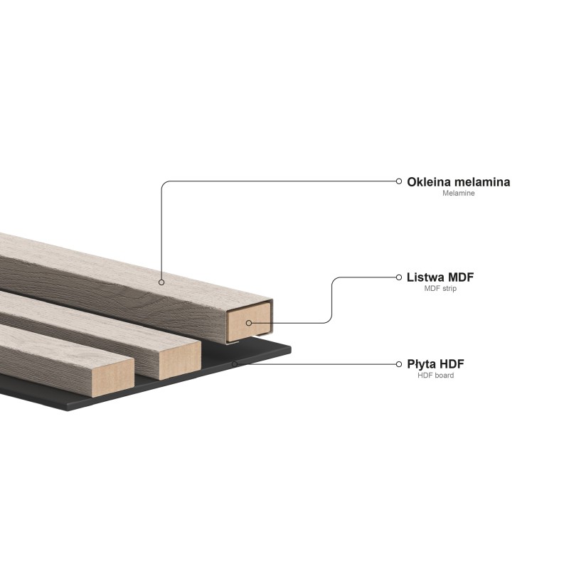 Mexen Lam-B wall lamella sample, 4 mm HDF board, Espresso Oak - S100-065-S