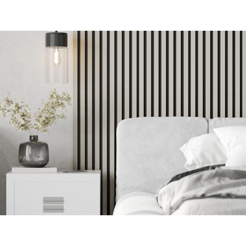 Mexen Lam-B Muster der Wandlamellen 275 x 31,5 cm, HDF-Platte 4 mm, Leinen Grau - S100-068-S