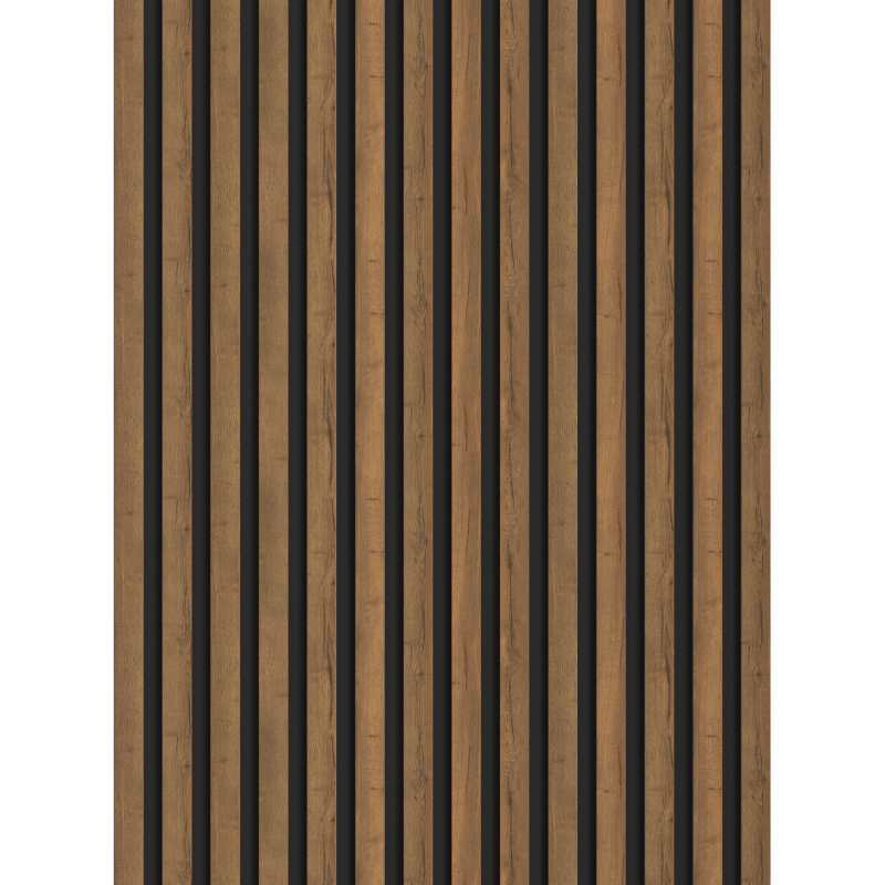 Mexen Lam-B Muster von Wandlamellen 275 x 31,5 cm, HDF-Platte 4 mm, Mocca Eiche - S100-074-S