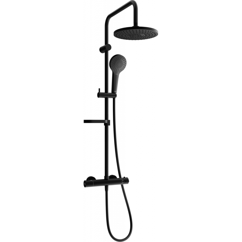 Mexen KX05 utanpåliggande duschset med takdusch och termostatblandare, svart - 771500591-70
