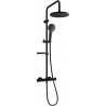 Mexen KX05 Aufputz-Duschset mit Regenduschkopf und Thermostatbatterie, schwarz - 771500591-70