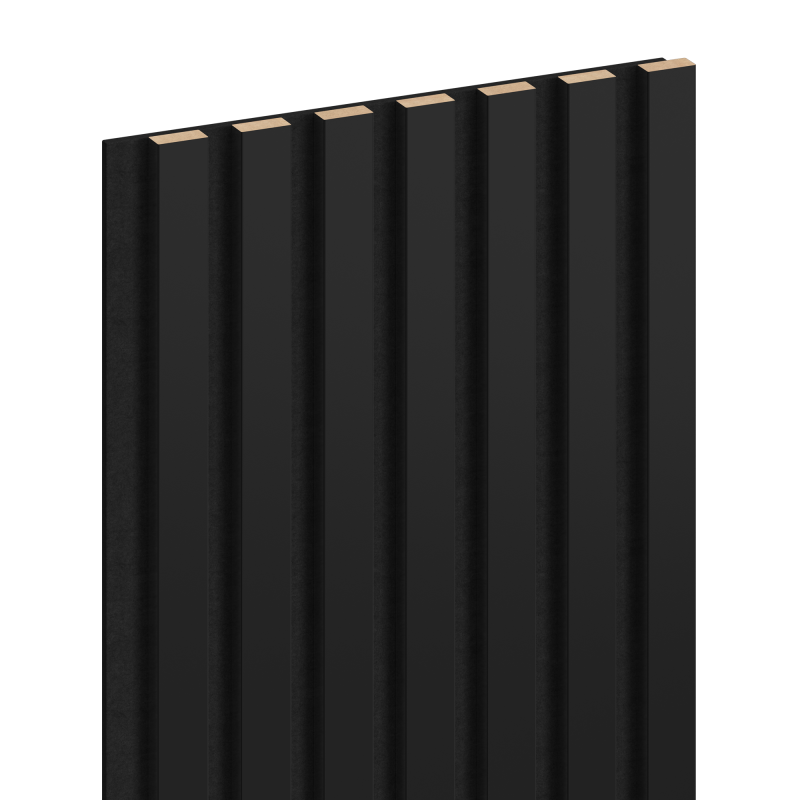 Mexen Lam-F sample of acoustic wall slats, 6 mm felt, Glossy Black - S105-055-S