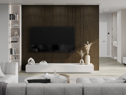 Mexen Lam-F sample acoustic wall slat, 6 mm felt, Espresso Oak - S105-065-S