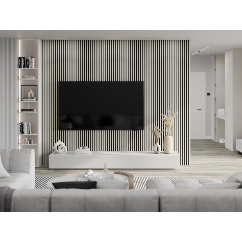 Mexen Lam-F vzorec stenskih akustičnih lamel, filc 6 mm, Siva Lan - S105-068-S