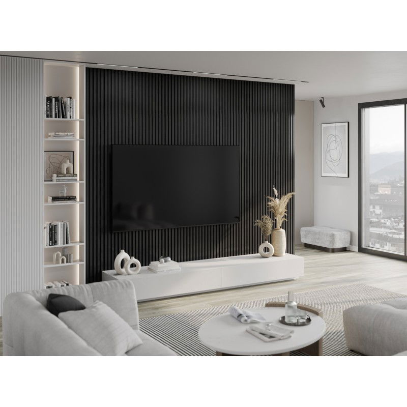 Mexen Lam-F sample of acoustic wall slats, felt 6 mm, Black Linen - S105-069-S