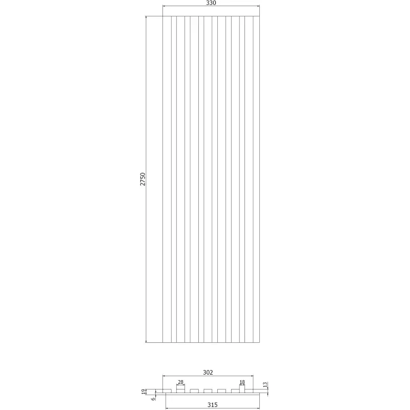 Mexen Lam-F Probe der akustischen Wandlamellen, Filz 6 mm, Eiche Mocca - S105-074-S