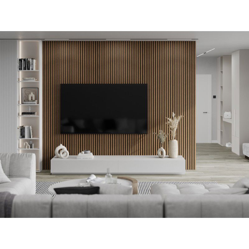 Mexen Lam-F sample of acoustic wall slats, 6 mm felt, Mocca Oak - S105-074-S